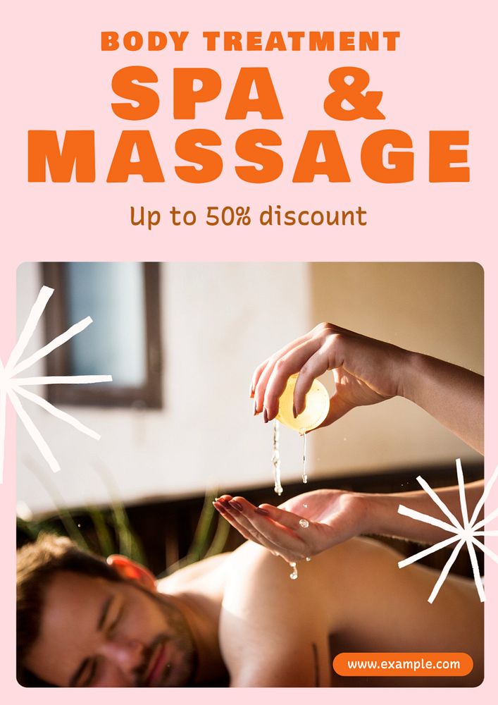 Spa & massage poster template, editable text and design