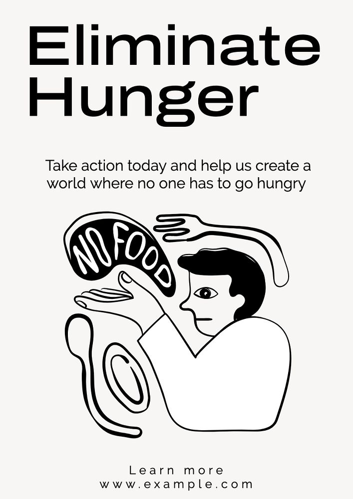 Eliminate hunger poster template, editable text and design