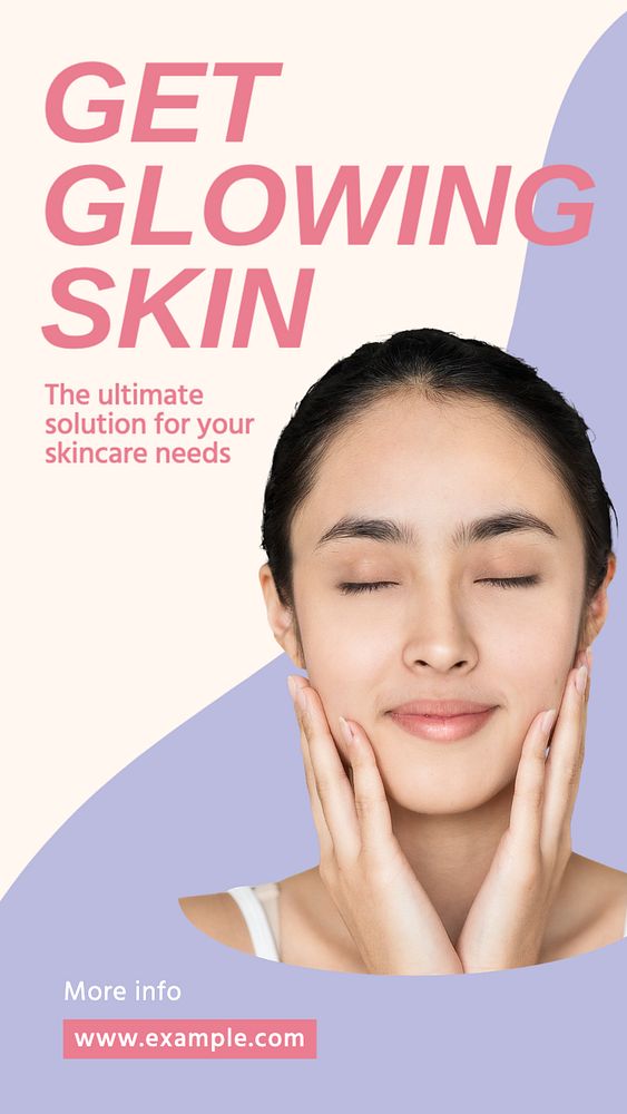 Skincare Instagram story template, editable text