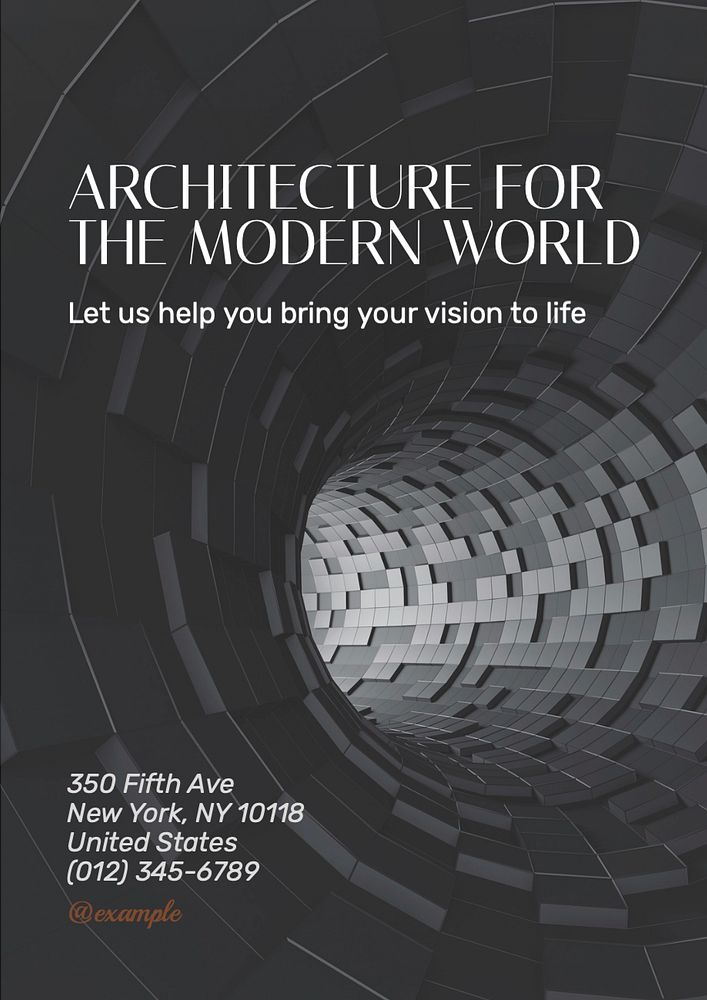 Modern world architecture poster template, editable text and design