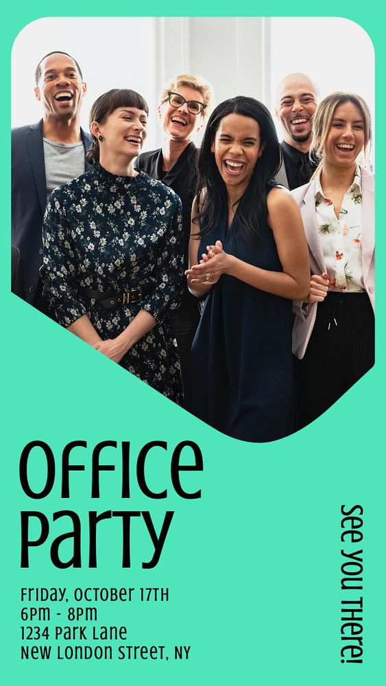 Office party  Instagram story template, editable text