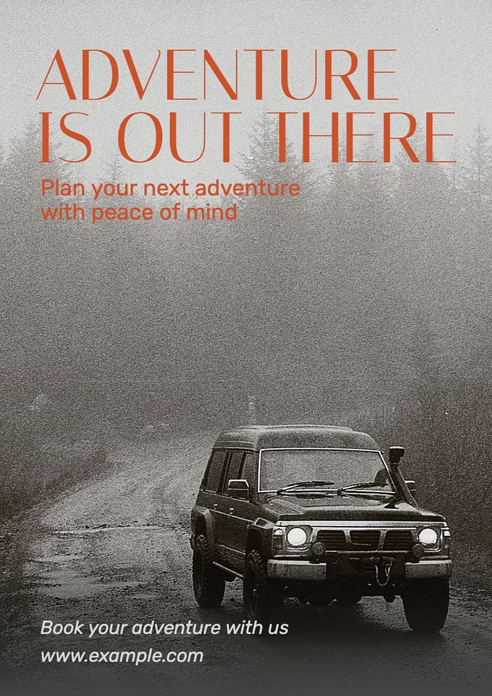 Adventure is out there poster template, editable text and design