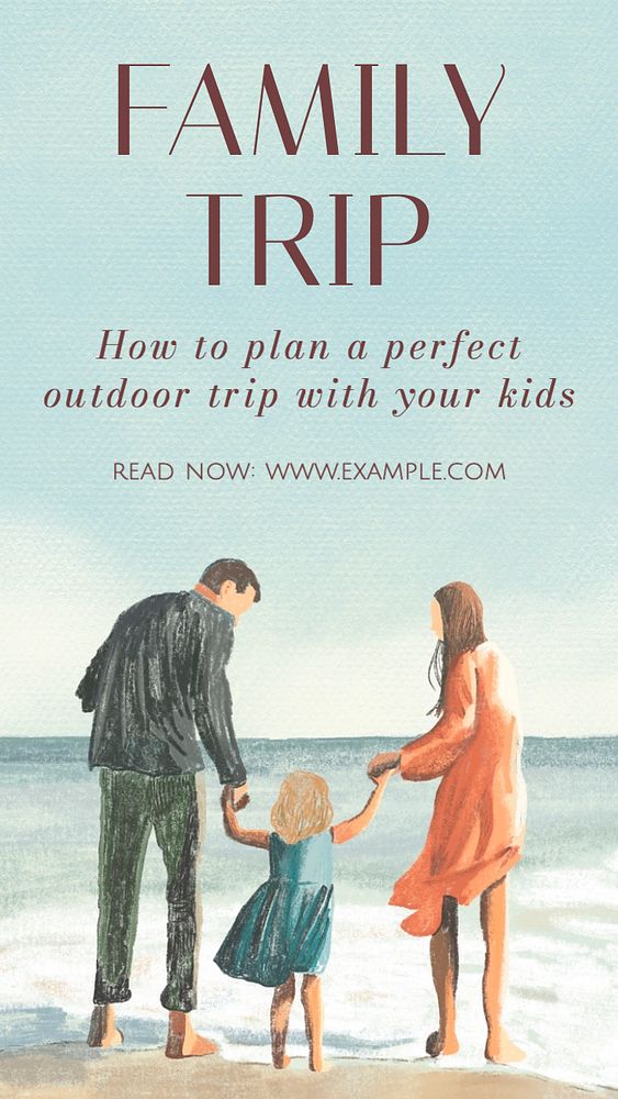 Family trip Instagram story template, editable text