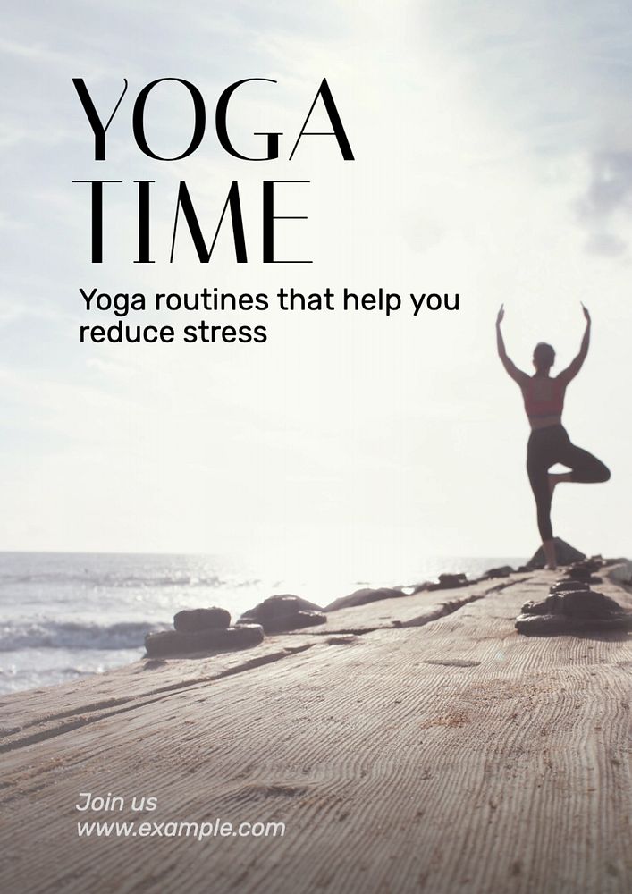 Yoga poster template, editable text and design