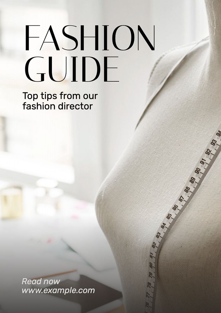 Fashion guide poster template, editable text and design