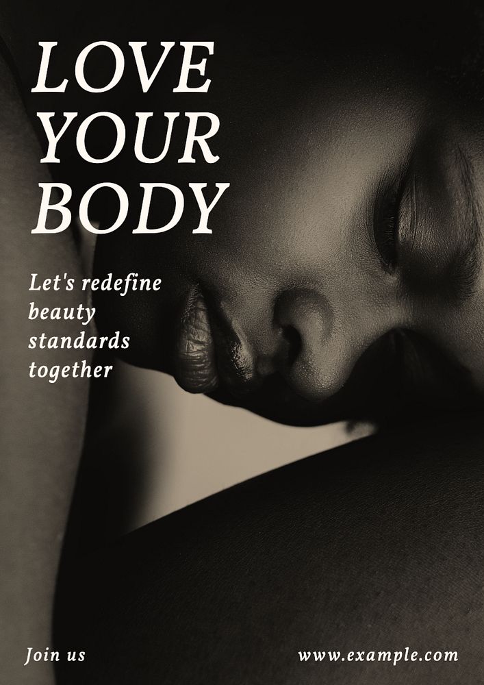 Body image poster template, editable text and design