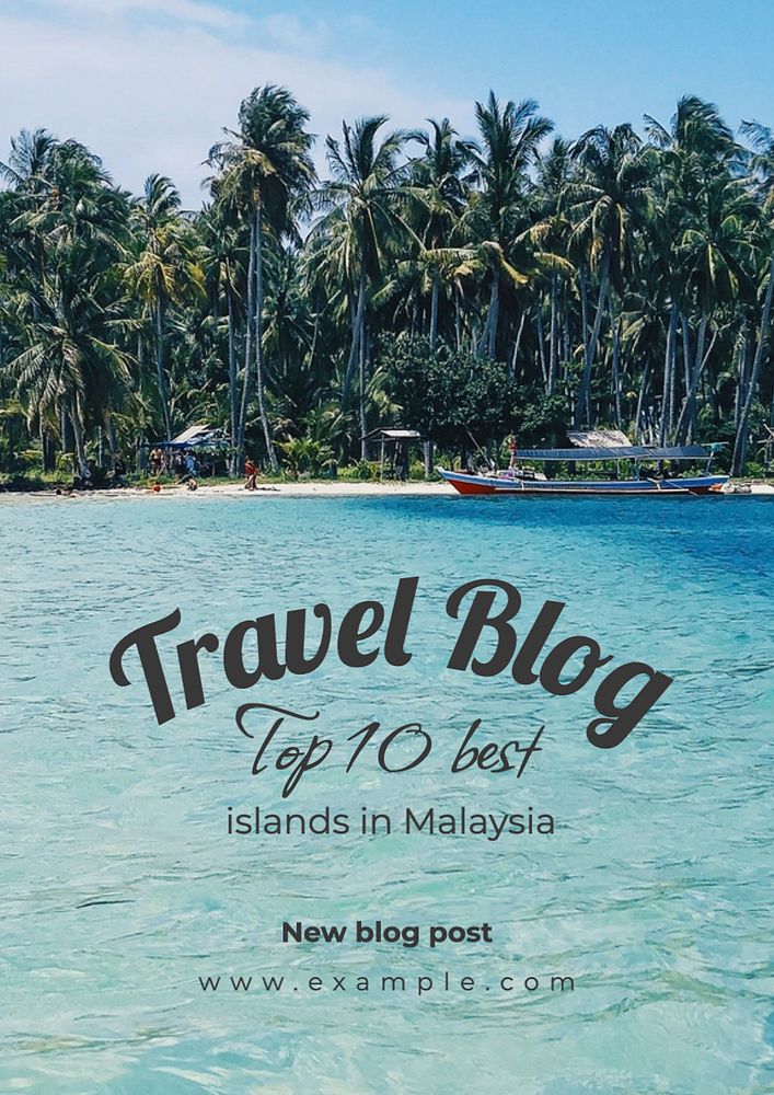 Travel blog poster template, editable text and design