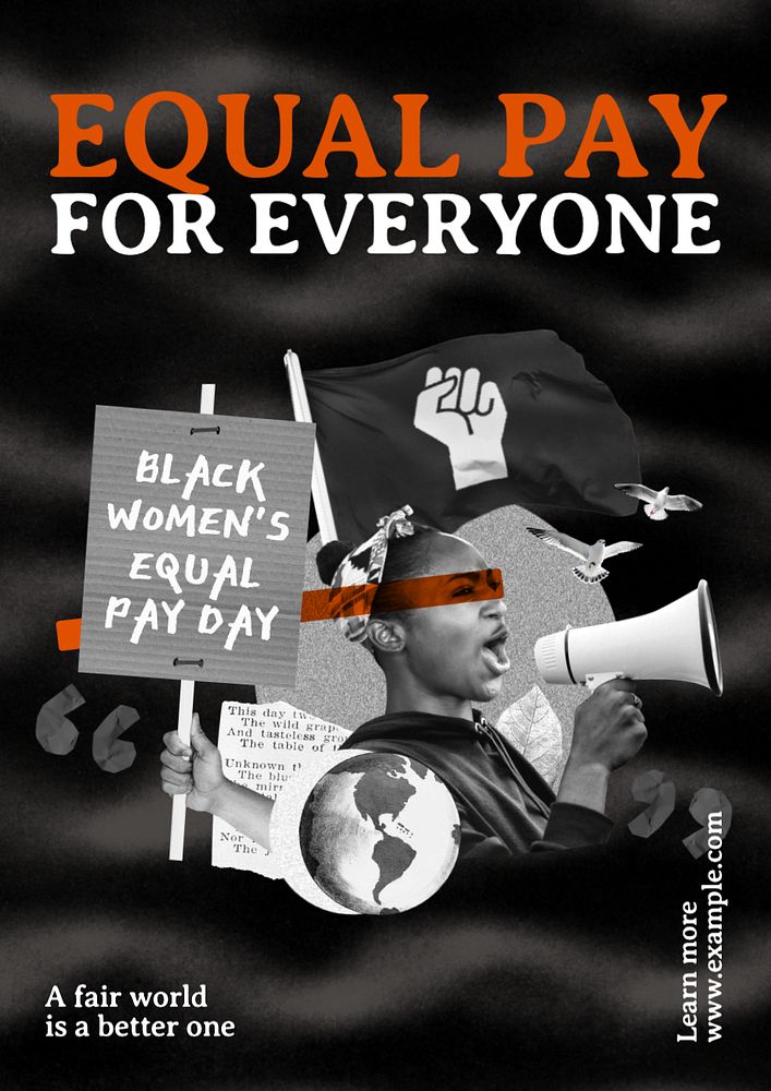 Equal pay poster template, editable text and design