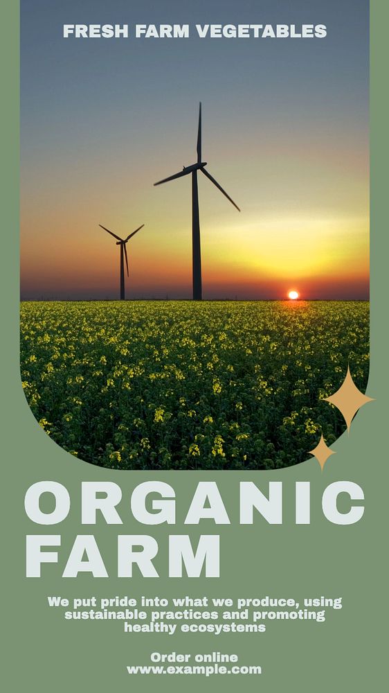 Organic farm Instagram post template, editable text