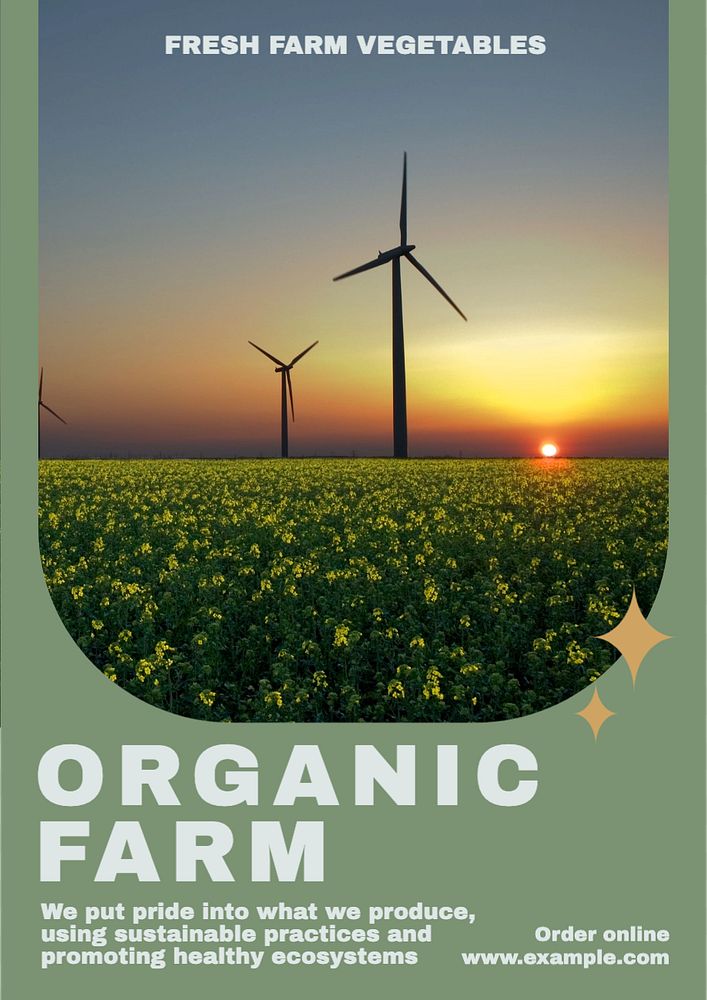 Organic farm Instagram post template, editable text