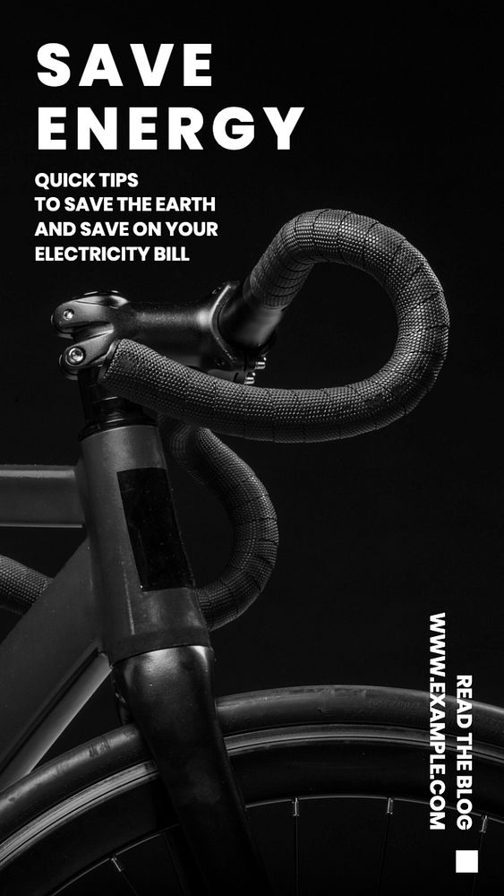 Save energy  Instagram story template, editable text