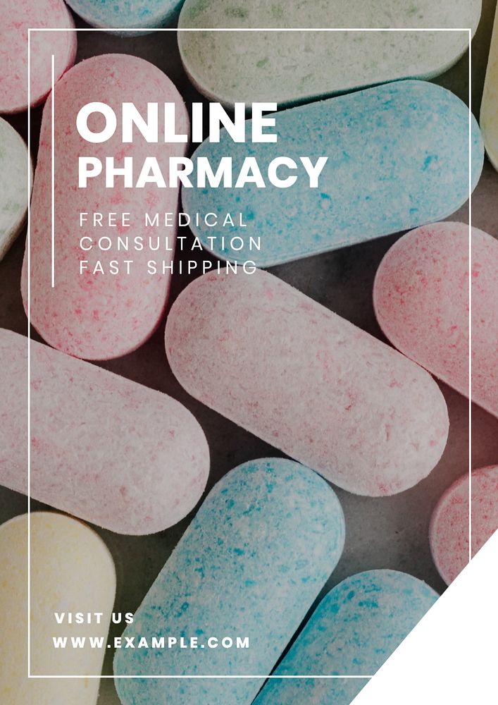 Online pharmacy Instagram story template, editable text