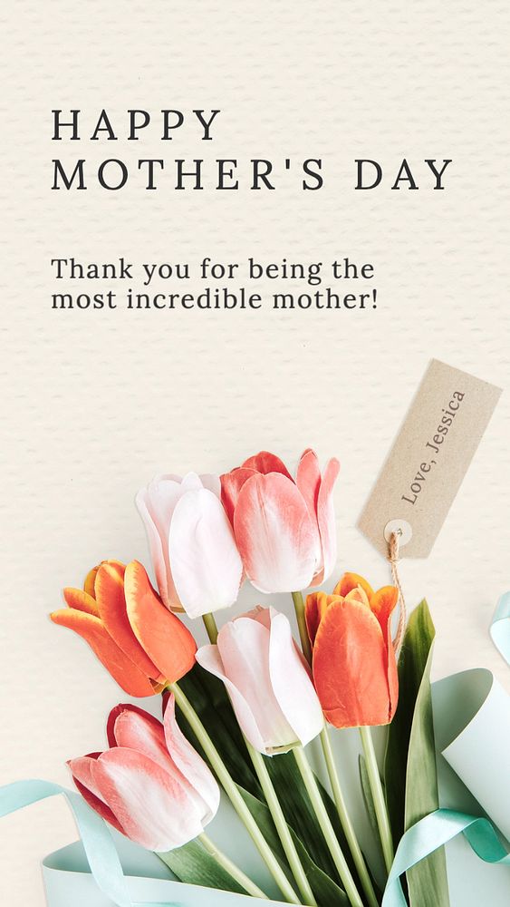 Happy mother's day  Instagram story template, editable text