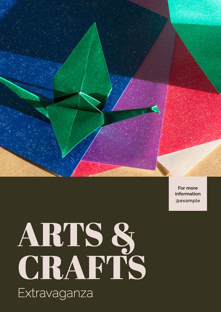 Arts & crafts event  poster template, editable text and design