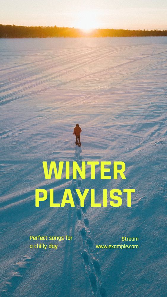 Winter playlist  Instagram story template, editable text