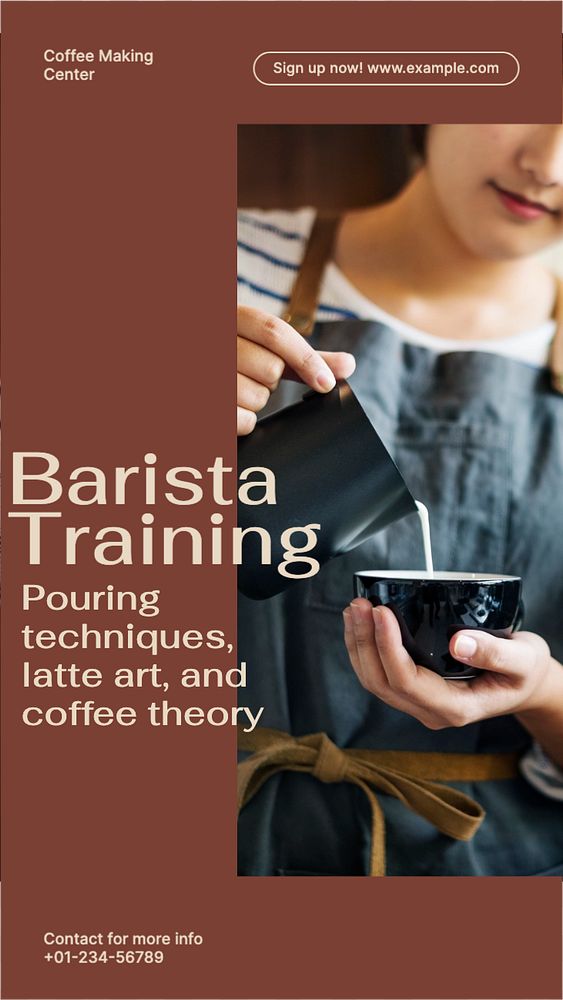 Barista training Instagram story template, editable text