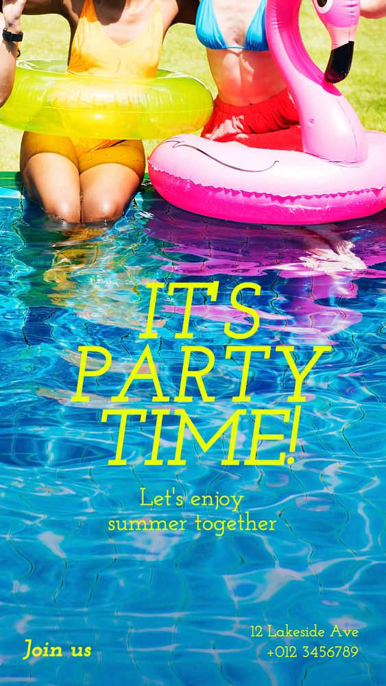 Party time  Instagram story template, editable text