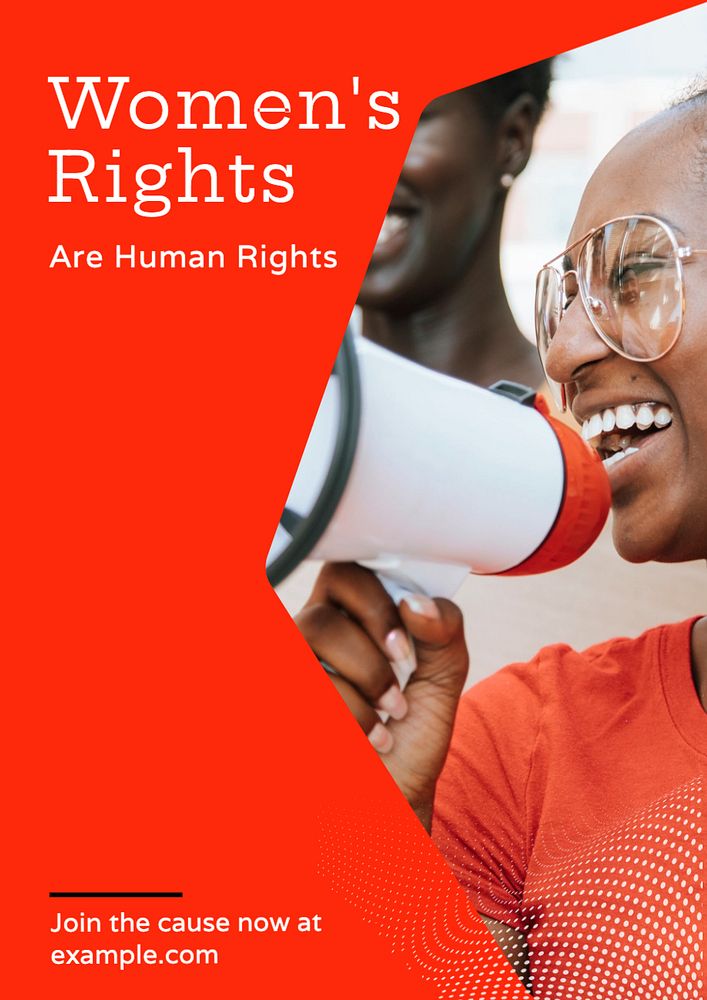 Women's rights  poster template, editable text and design