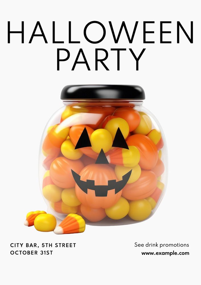 Halloween party recipe poster template, editable text and design