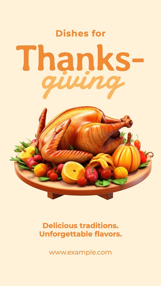 Thanksgiving menu Instagram story template, editable text