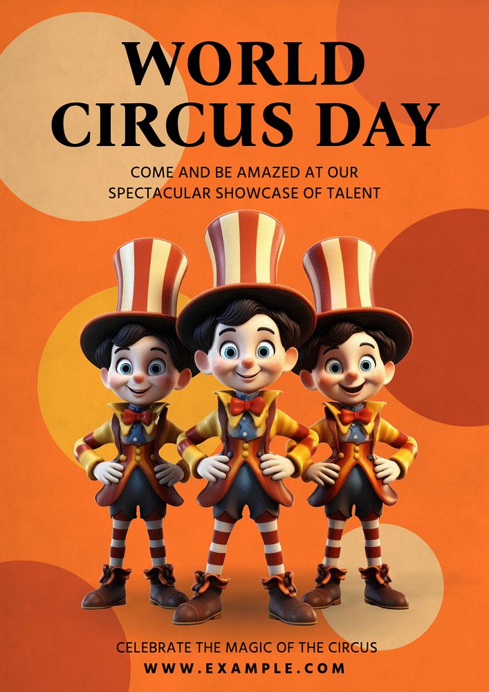 World circus day poster template, editable text and design