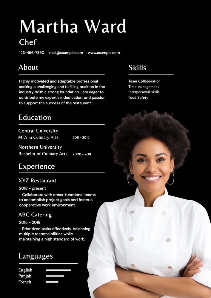 Chef Resume Template Editable Design Premium Editable Template Rawpixel