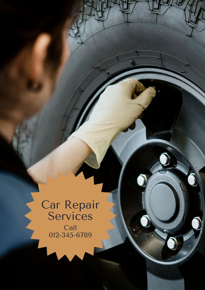 Car repair  poster template, editable text & design