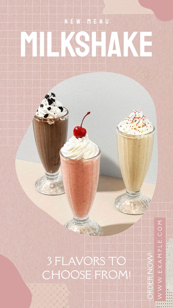 Special milkshake  Facebook story template, editable design