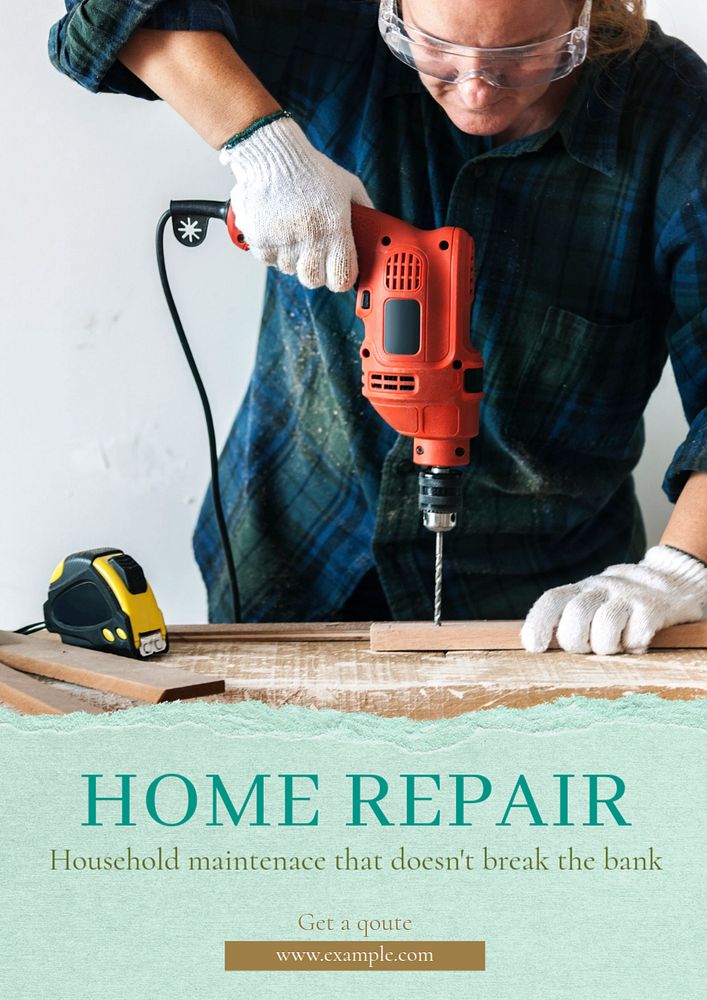 Home repair  poster template, editable text & design