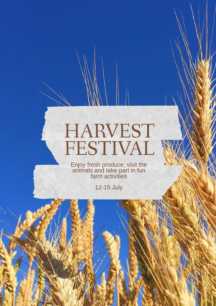 Harvest festival  poster template, editable text & design