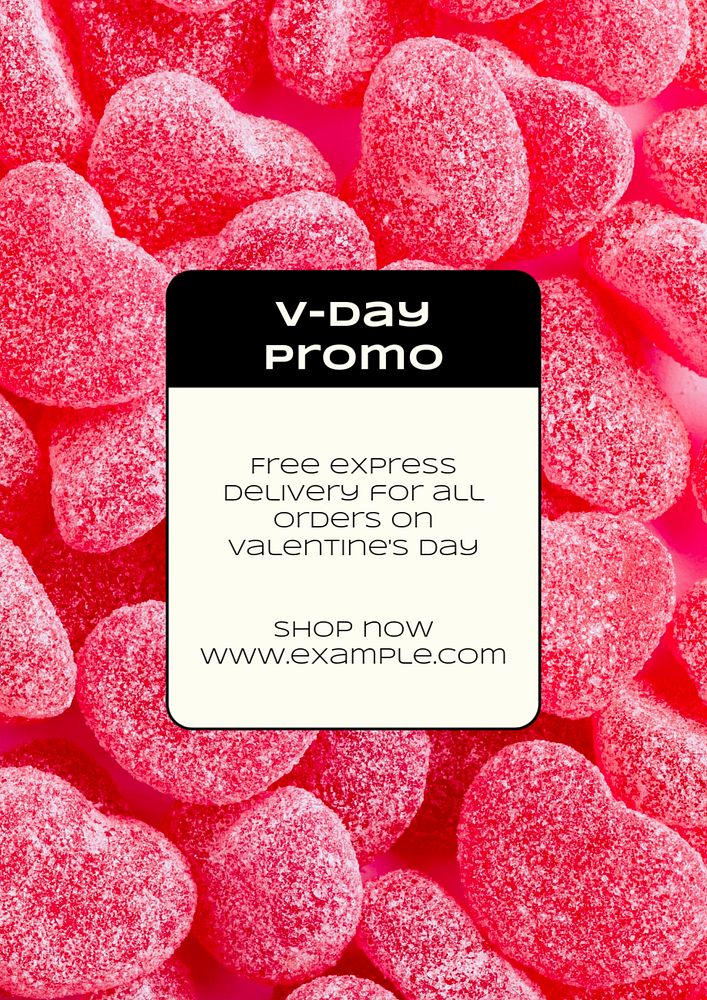 V-day promo  poster template, editable text & design