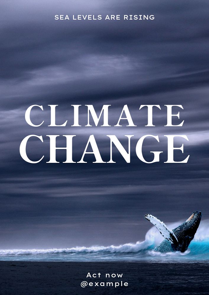 Climate change poster template, editable text & design