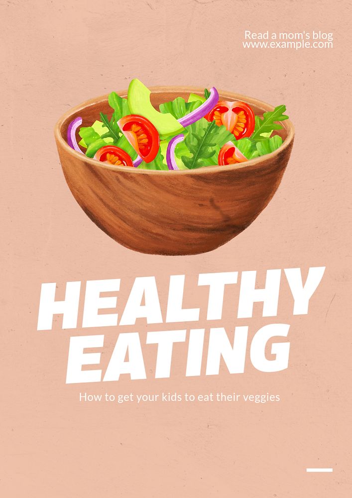 Healthy eating poster template, editable text & design