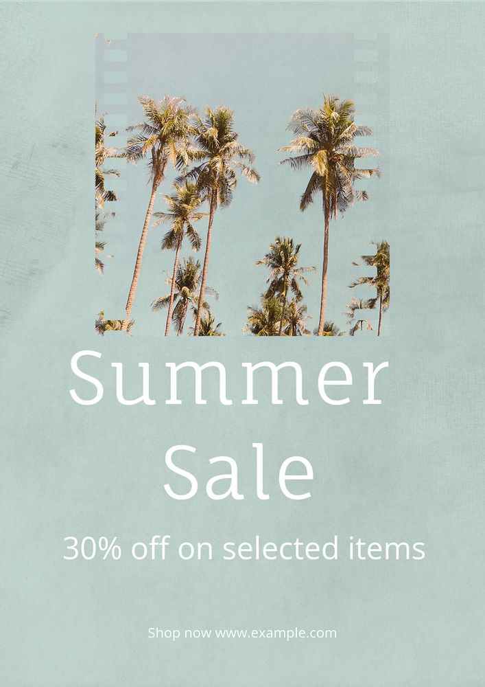 Summer sale  poster template, editable text & design