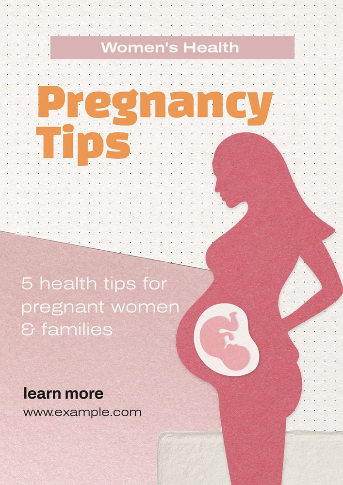 Pregnancy tips  poster template, editable text & design