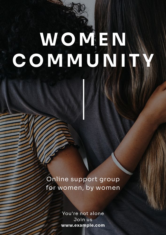 Women community poster template, editable text and design