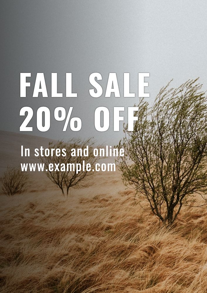 Fall sale poster template, editable text and design