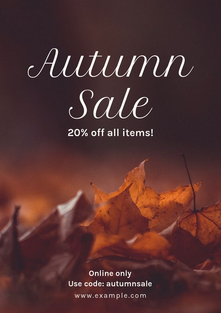 Autumn sale poster template, editable text and design