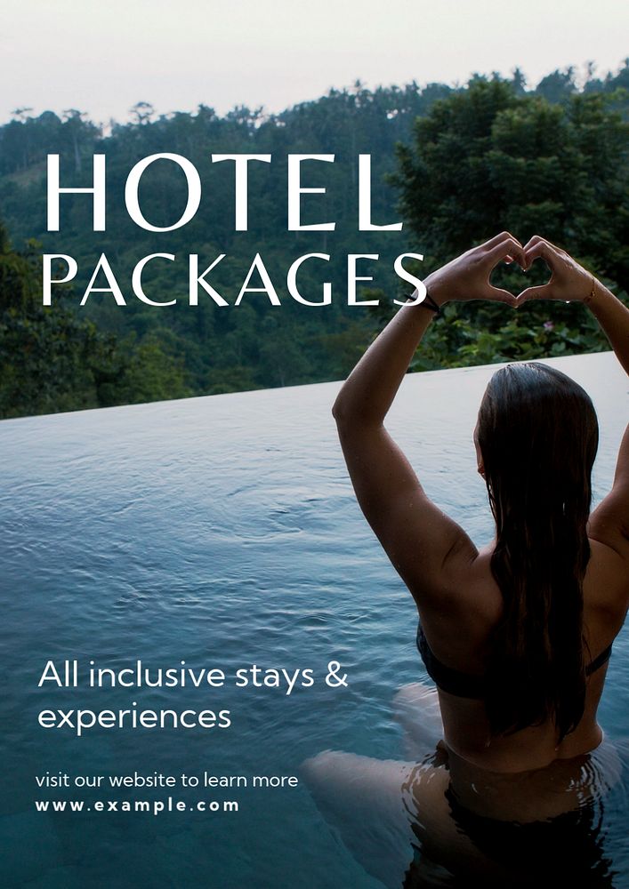 Hotel packages flyer template, editable design