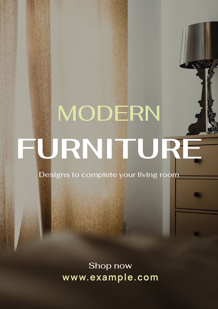 Modern furniture flyer template, editable design