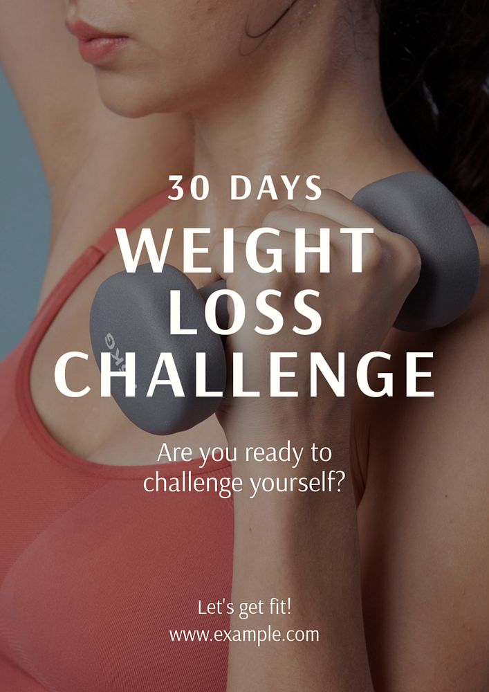 Weight loss challenge flyer template, editable design