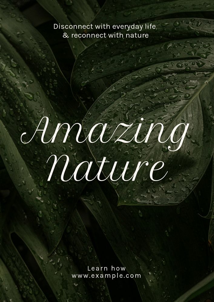 Amazing nature poster template, editable text and design