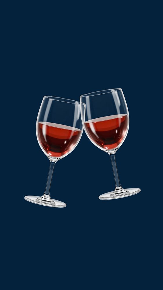 3D clinking wine glasses, element editable illustration