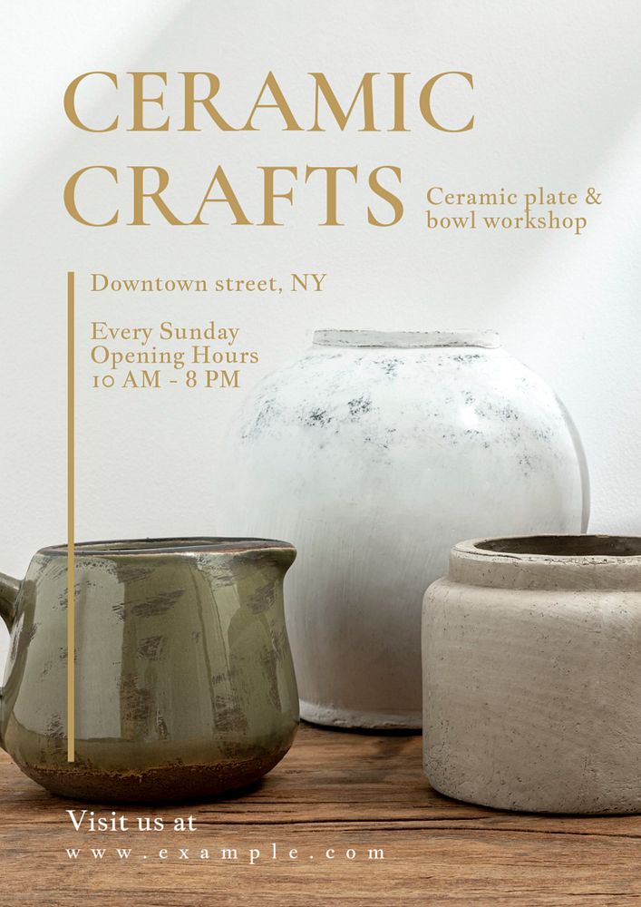 Ceramic craft poster template, editable text and design