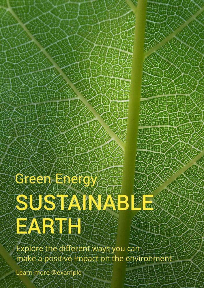 Sustainable earth poster template, editable text and design