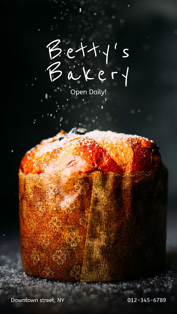 Bakery shop Instagram story template, editable text