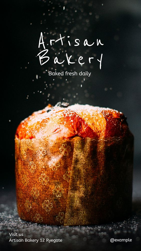 Artisan bakery Instagram story template, editable text