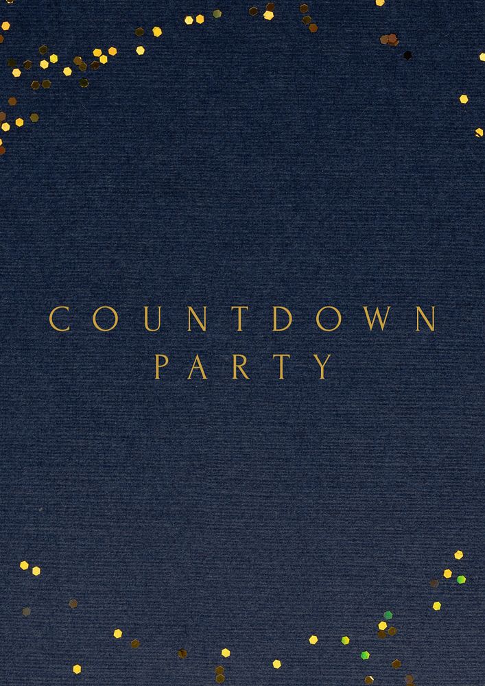 Countdown party poster template, editable text and design