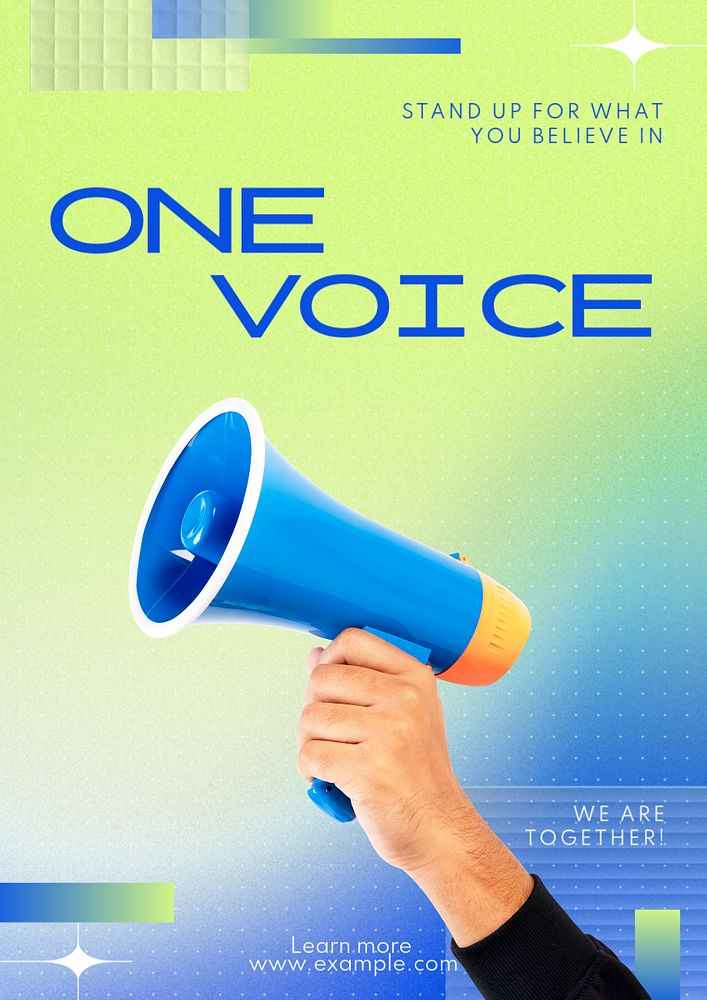 One Voice  poster template, editable text & design