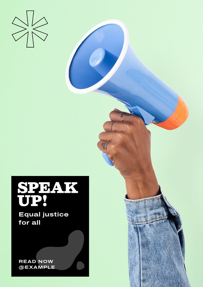 Speak up! poster template, editable text & design